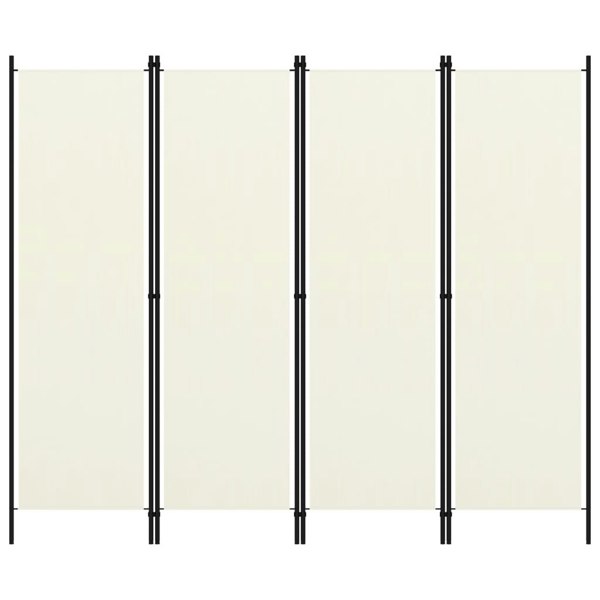 Berkfield 4-Panel Room Divider Cream White 200x180 cm