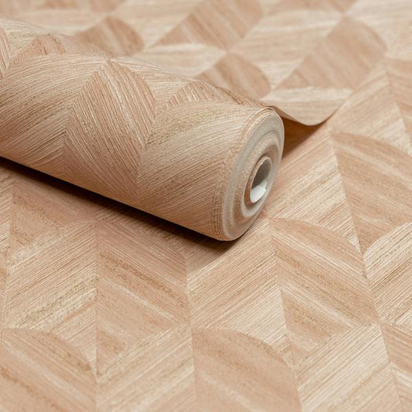 Grandeco Boutique Amber Art Deco Geo Luxury Weight Embossed Wallpaper, Plaster