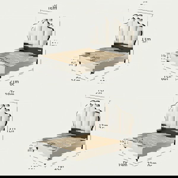 Tracy Cream King Size / Super King Size Bed, Cream-Weilai Concept-Weilai Concept