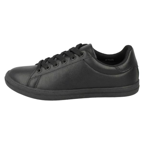 Spot On Ladies Spot On Flat Lace Up Slimline Pumps