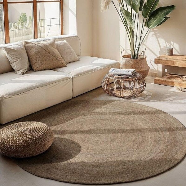 Jute Braided Round Rangpur Natural Rug