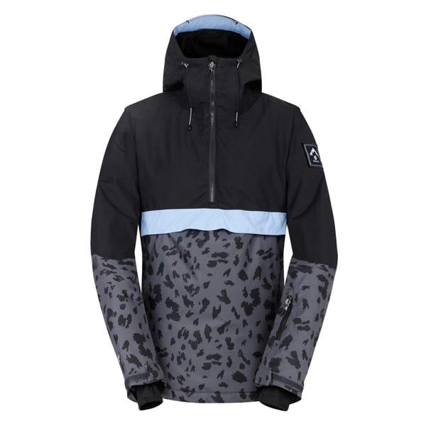 Dare 2B Womens Snowburst Leopard Print Overhead Ski Jacket - Black/Ebony Grey