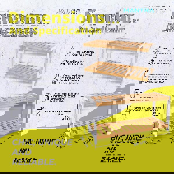 MANTRARAJ Bamboo 2 Tier Shoe Rack Easy Assembly Storage Shelf Organiser Wooden Shoe Rack