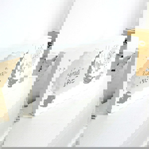 Personalised Memento Company Personalised New Baby Moon & Stars Wooden Mantel Decoration