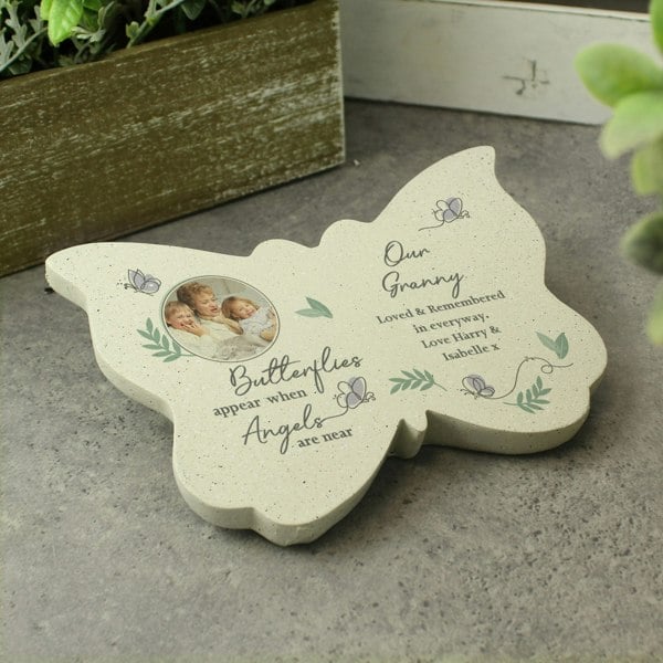 Personalised Memento Company Personalised Butterflies Appear Photo Upload Memorial Resin Butterfly