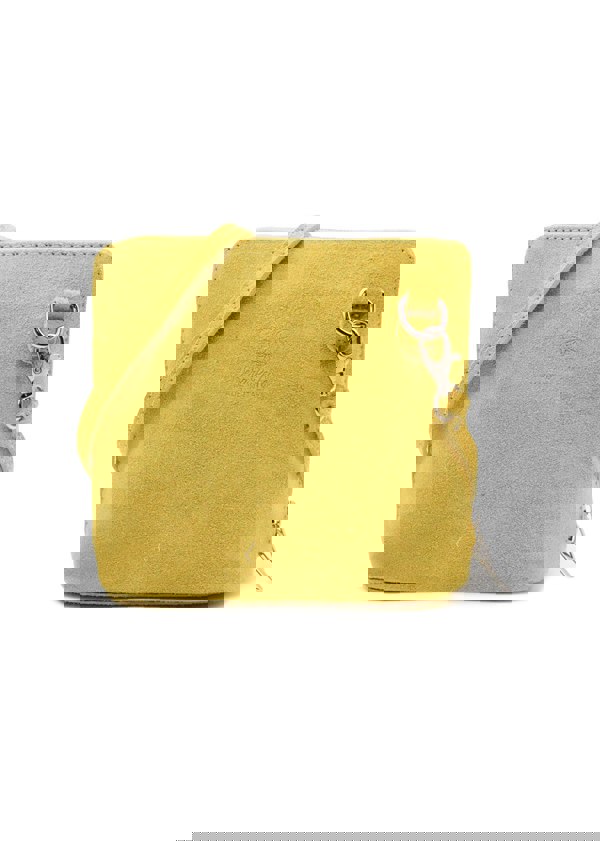 Kitise Small Genuine Italian Suede Leather Zip Around Crossbody Bag