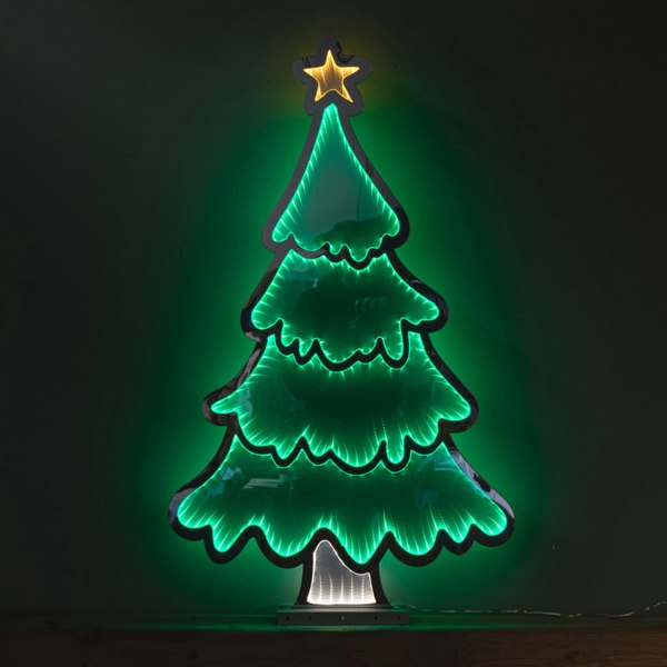 Samuel Alexander 90cm Light up Standing Christmas Tree with Star Infinity Decoration with LEDs
