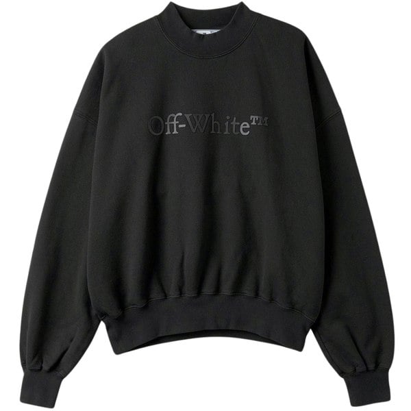 Off-White Bookish Laund Boxy Fit Black Sweatshirt