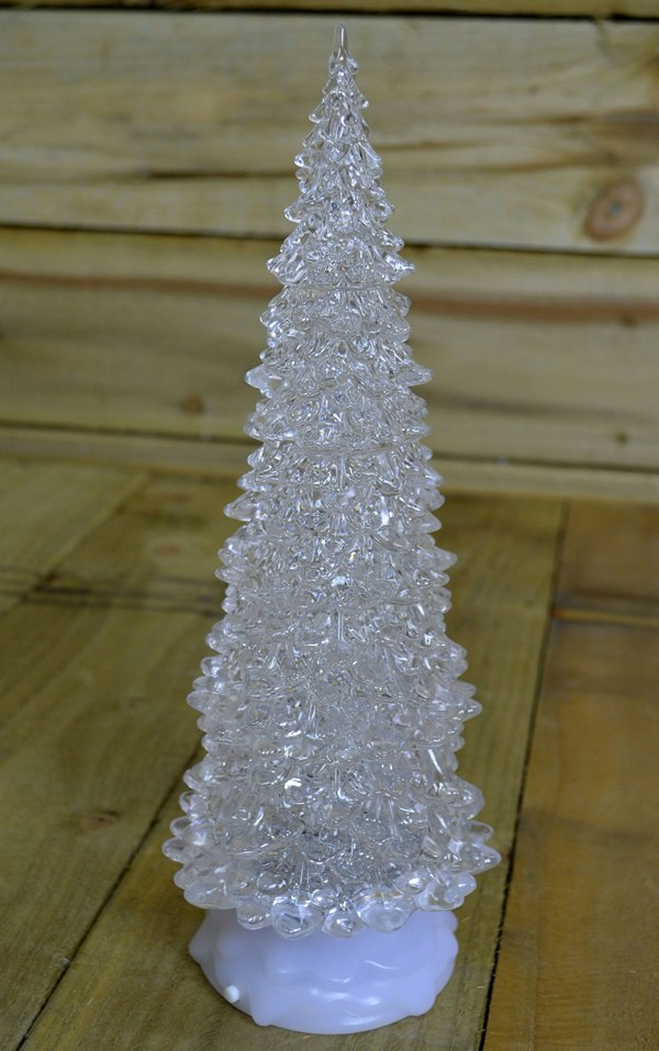 Samuel Alexander 30cm Dual Power LED Water Spinner Christmas Tree With Warm White LEDs