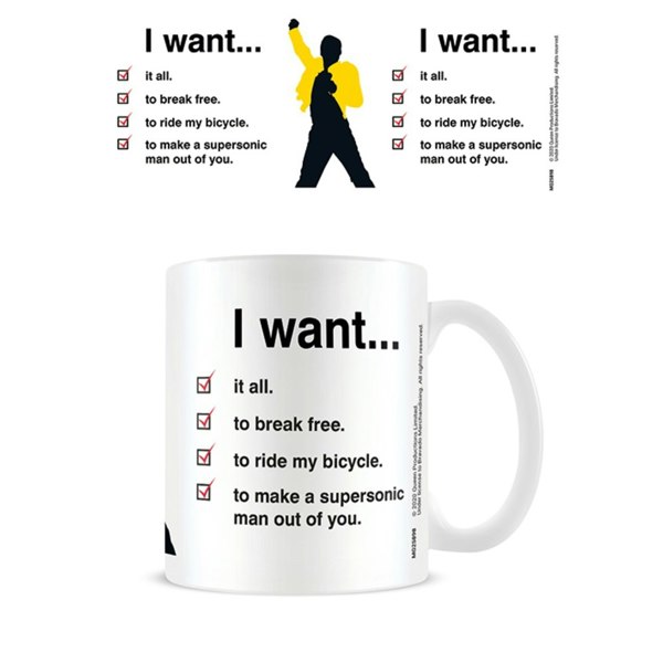 Queen I Want Checklist Mug - White