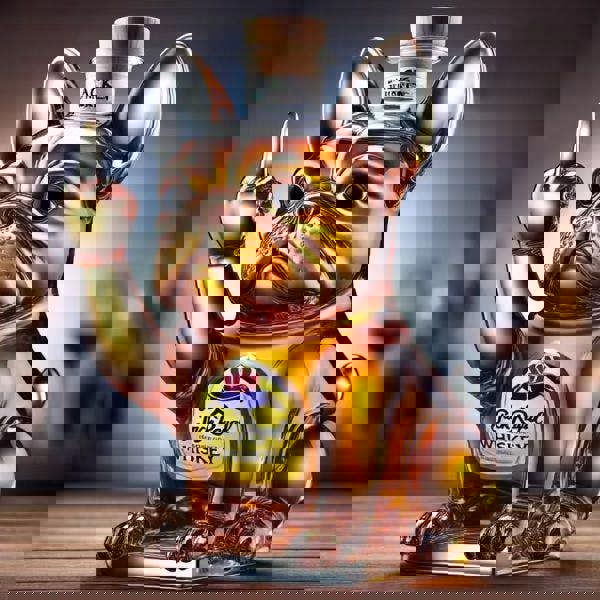 Leaper Creative Transparent Glass French Bulldog Whiskey Bottle