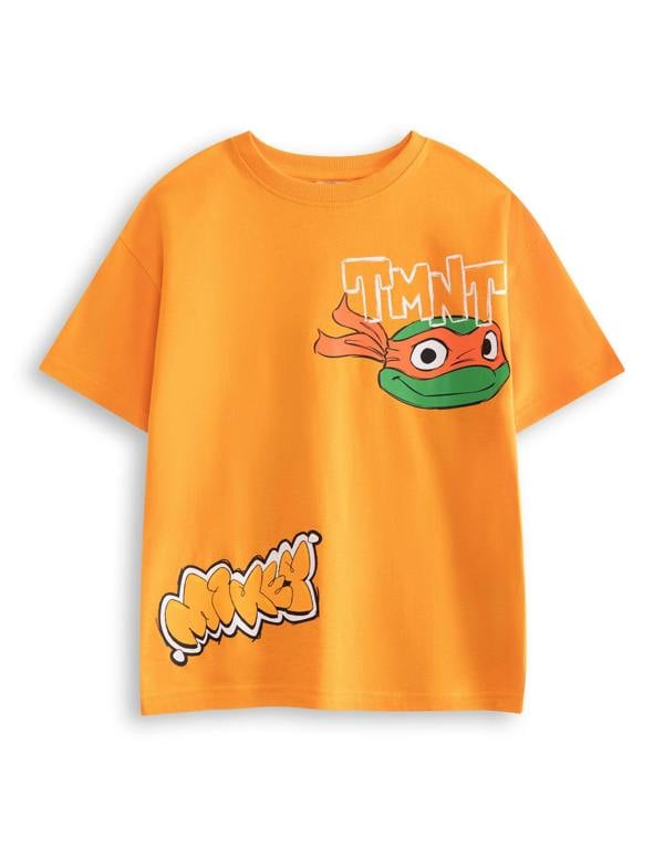 Teenage Mutant Ninja Turtles Boys Orange Mikey Short Sleeved T-Shirt