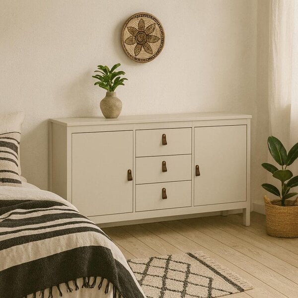 Wyld Haus Wildberry Cashmere Wooden Sideboard 2 Doors 3 Drawers
