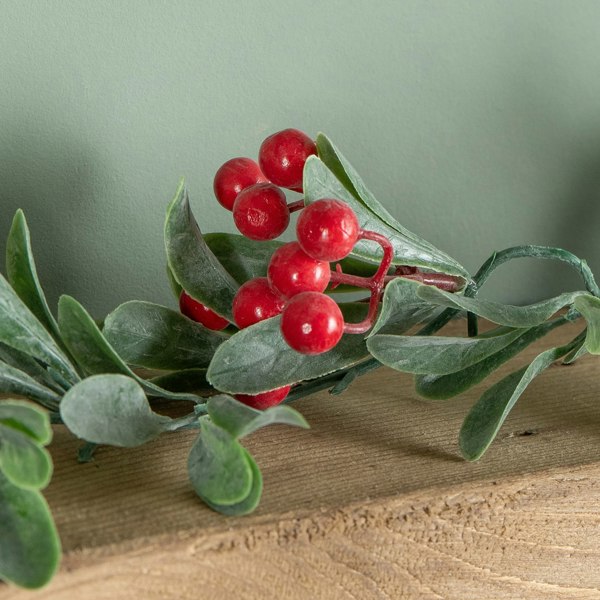 Samuel Alexander 1.90m Festive Garland with Green Seasonal Leaves and Red Berries