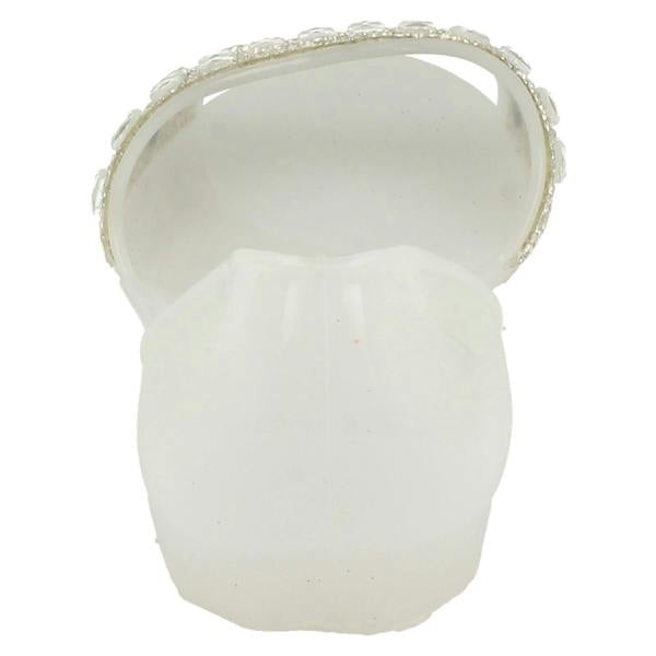 Spot On Ladies Spot On F0794  Open Toe Flat Ballerina With Jewelled Detailing
