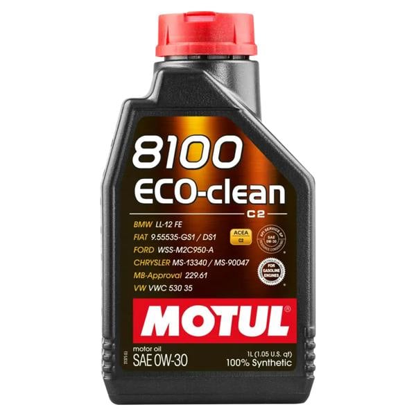 Motul 8100 Eco-Clean 0W-30 Fully Synthetic Engine Oil ACEA C2 ILSAC GF-6A