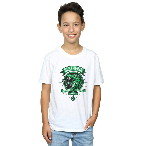 Harry Potter Boys Slytherin Toon Crest T-Shirt - White