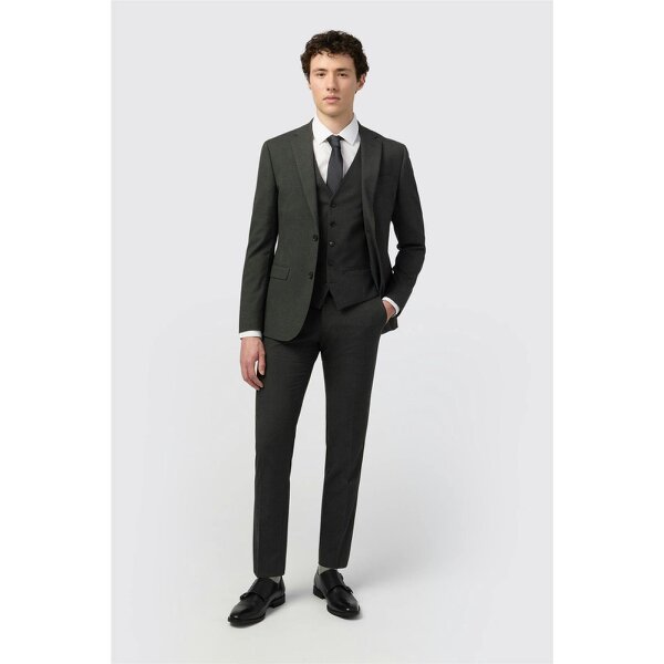 Limehaus Skinny Fit Charcoal Stretch Jacket