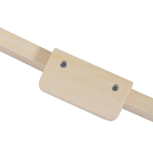 Light wood rocking base plank with metal screws for plush rocking horse