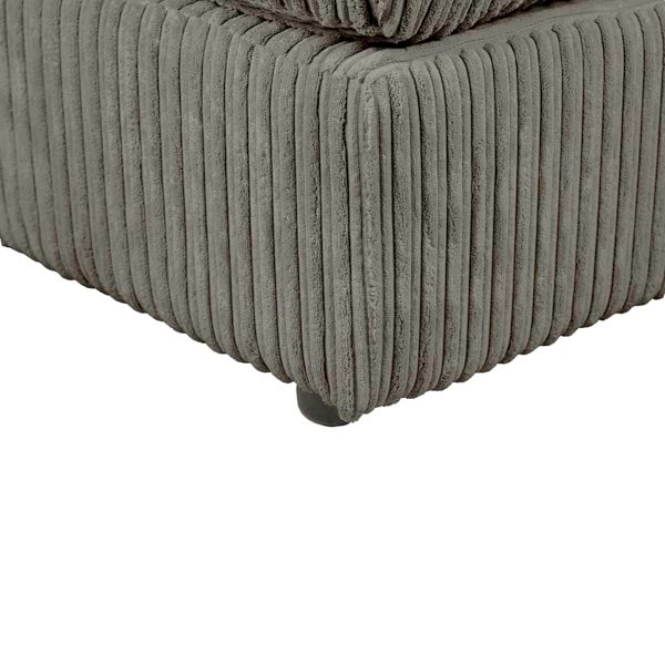 SQUAREBOXX Dylan Jumbo Cord Fabric Footstool in Grey