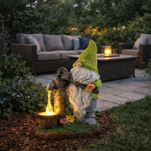 Gardenwize Solar Garden Ornament – Gonk Statue with LED Light