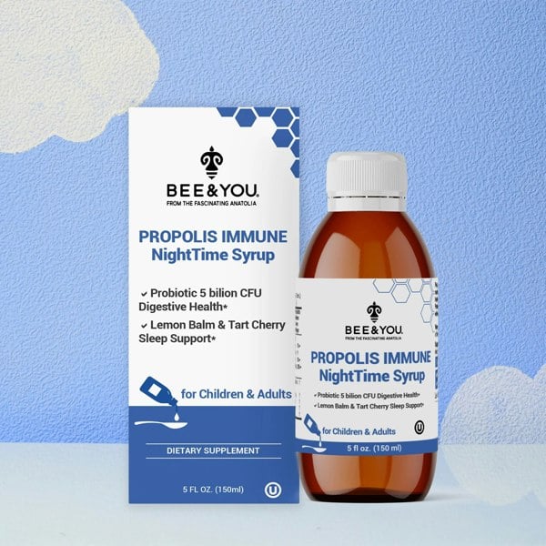 BEE&YOU Propolis Immune NightTime Syrup - Probiotic, 150 ml