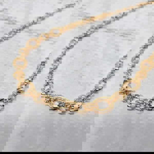 Bold Textured 18k Gold Vermeil Plated Link Necklace