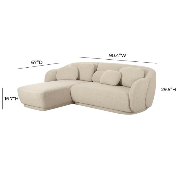 Furniture Edit Misty Cream Boucle Sectional LHF