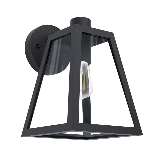 EGLO Mirandola 1-Light Caged Exterior Wall Light With Glass Panels