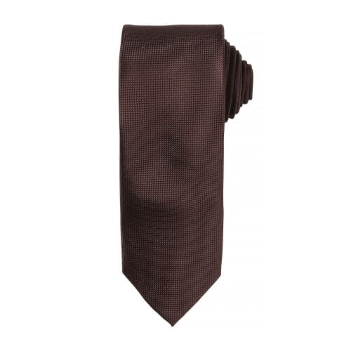 Premier Mens Micro Waffle Formal Work Tie - Brown