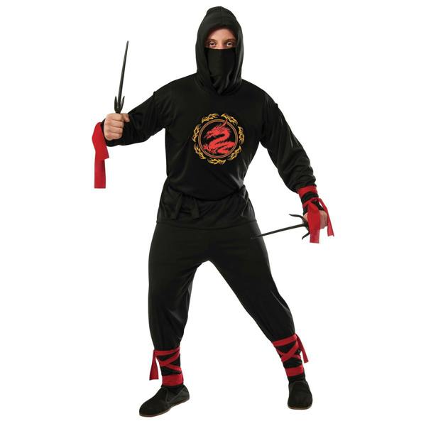 Bristol Novelty Mens Ninja Costume - Black/Red - 