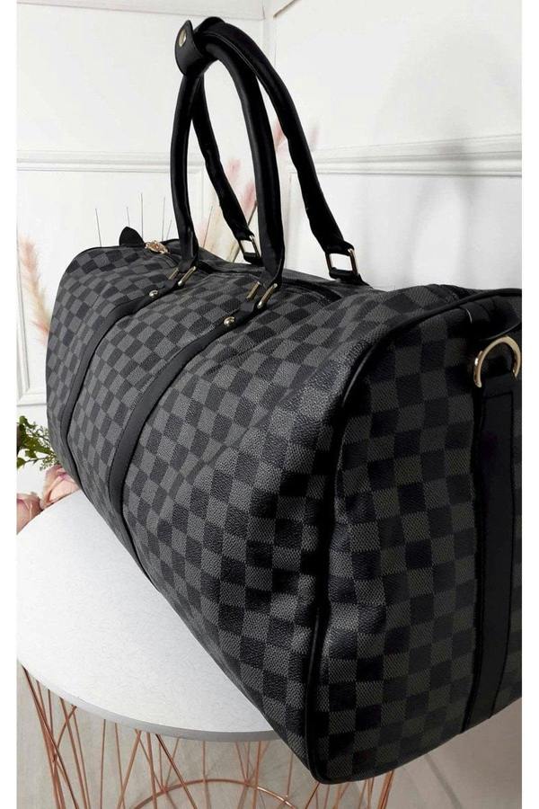 ikrush Indigo Checked Print Overnight Bag
