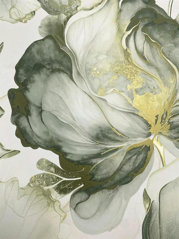 Elysian Floral Green & Gold Wallpaper