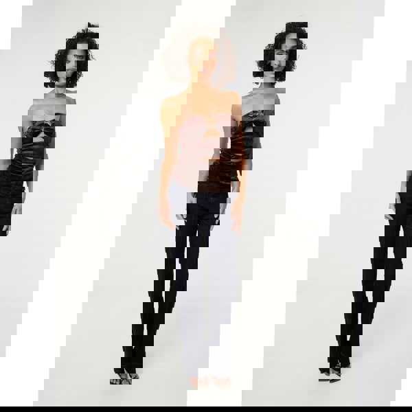 Pink Vanilla Soft Shimmer Velvet Texture Bra Cup Top