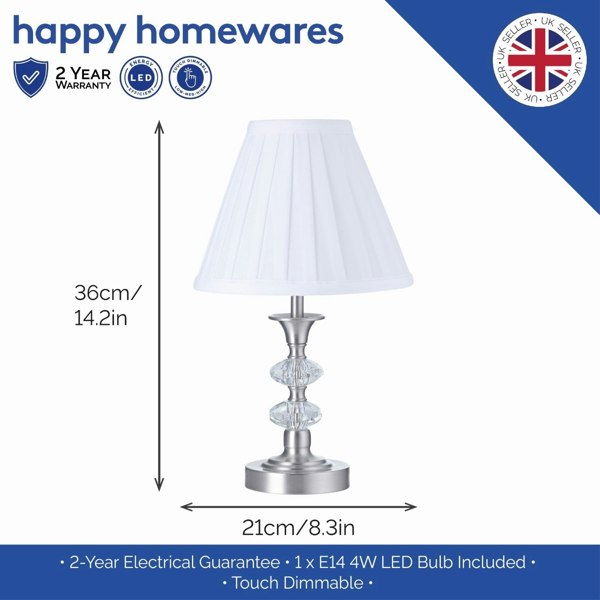 Contemporary Satin Nickel Power Saving and Eco Friendly LED Touch Table Lamp Image 5