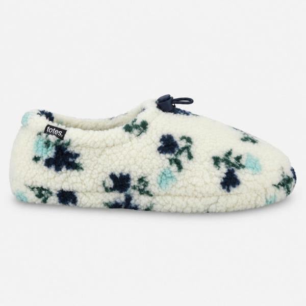 Totes TOASTIES Floral Full Slippers Full Slippers   in  White