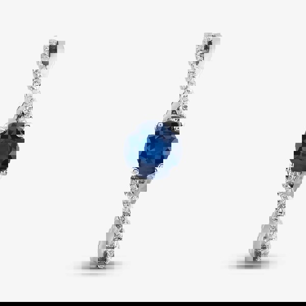 T. H. Baker 9ct White Gold Sapphire & Diamond Crossover Ring OJR1703-BS