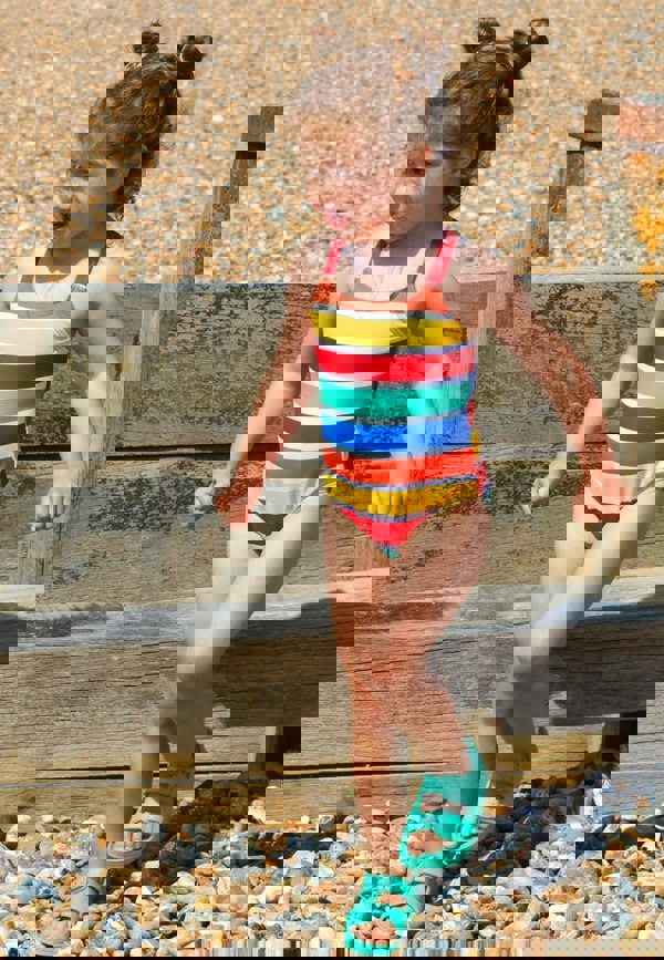 Happy Stripe Print Kids' Swimsuit - Toby Tiger