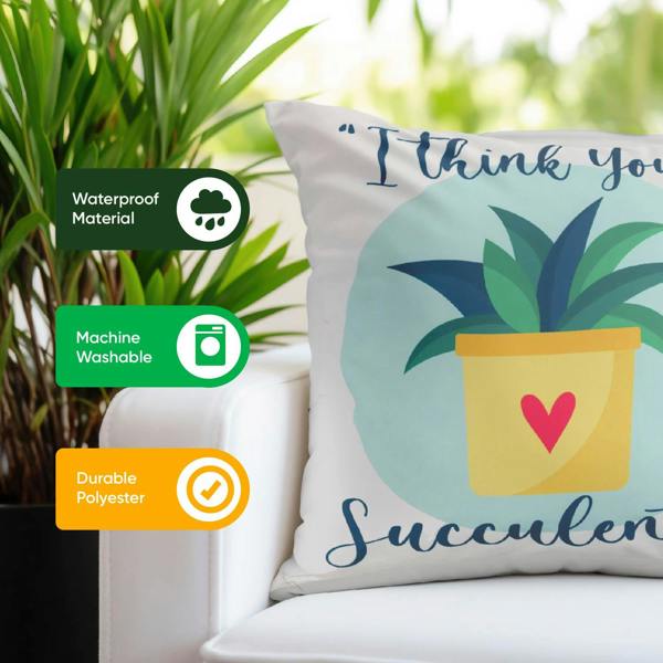 Gardenwize Pair of Outdoor Scatter Cushions – Succulent Design