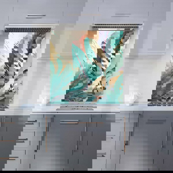 Warren Reed - Designer Abstract Tropical Leaves Kitchen Splashback