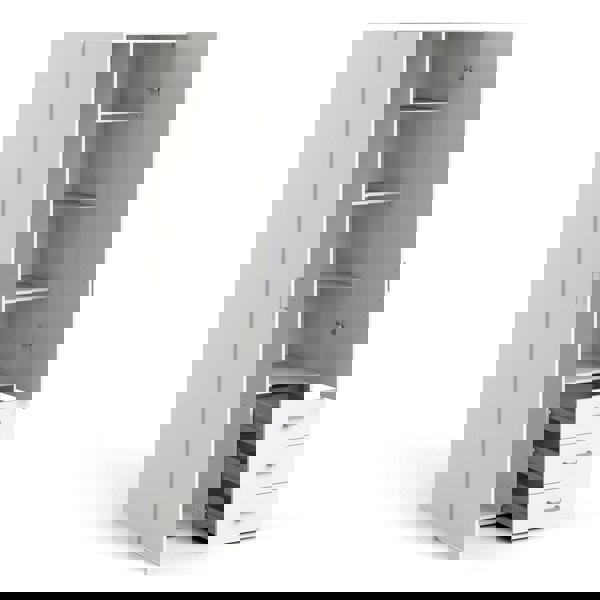 Furniture To Go Space Wardrobe with 2 doors + 3 drawers White 1750