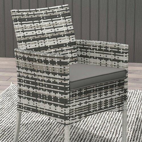 Wyld Haus Hayosa Yoka Rattan Grey 4 Seaeter Garden Dining Set With Cushions