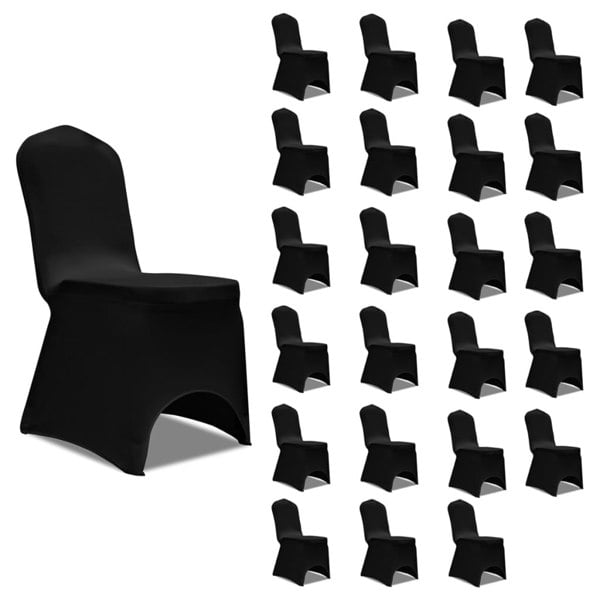 Berkfield Chair Cover Stretch Black 24 pcs