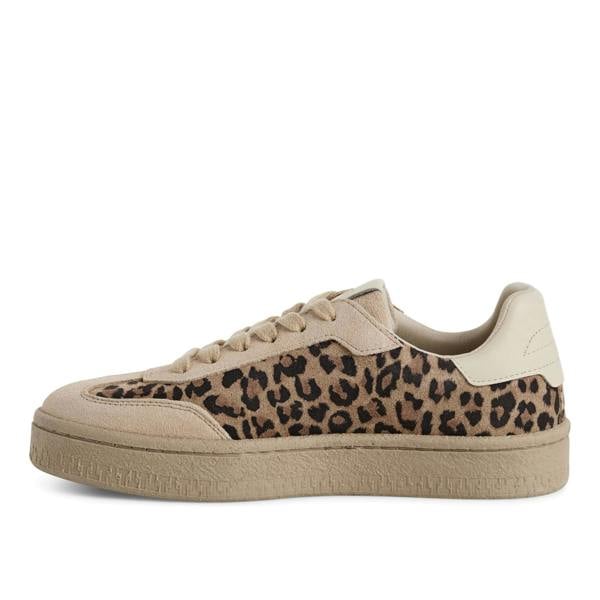 Tamaris Womens Leapord Brown Suede Leather Fashion Lace Up Sneakers