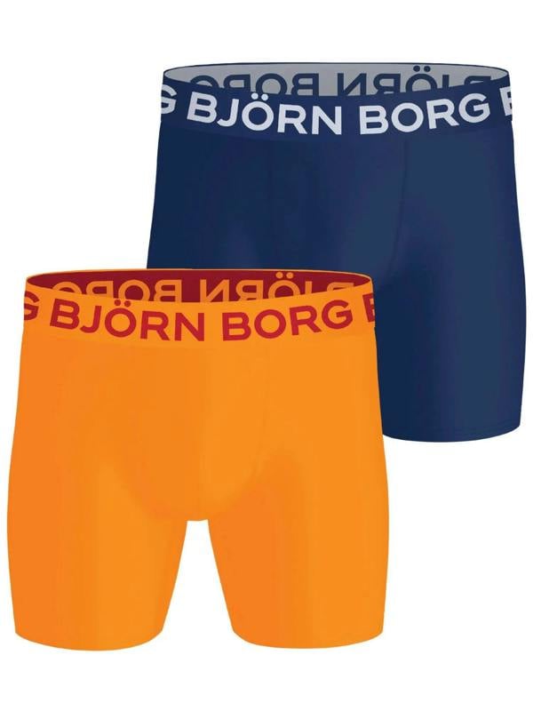 Bjorn Borg 2-Pack Sports Performance Boxer Briefs, Blue/Orange
