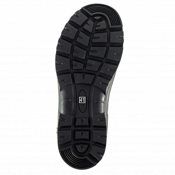 Grisport GriSport Swamp Mens Camo Neoprene Fishing Hunting Farm Wellies Boots, close-up of the black rubber sole showing tread pattern and size 41.