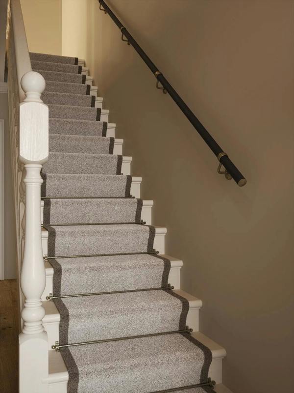 Burcot Espresso Leather Straight Flight Handrail