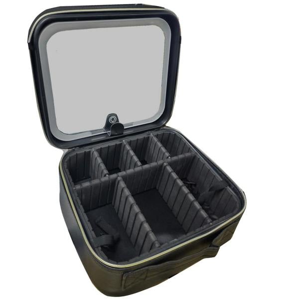 Gr8 Home Black Makeup Vanity Travel Case with LED Mirror Cosmetic Storage Box Bag Beauty Organiser