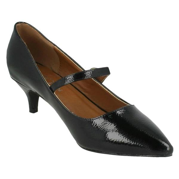 Spot On Ladies Spot On Mid Heel Mary Jane Shoes