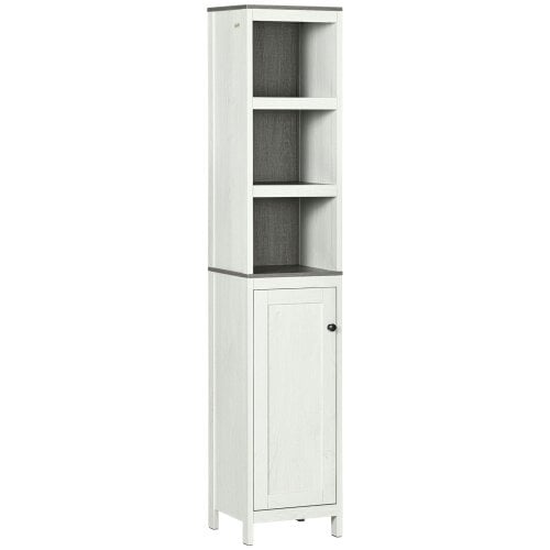 Wyld Haus Salata Tall Freestanding Bathroom Storage Cabinet With Open Shelves And Adjustable Interior Antique White